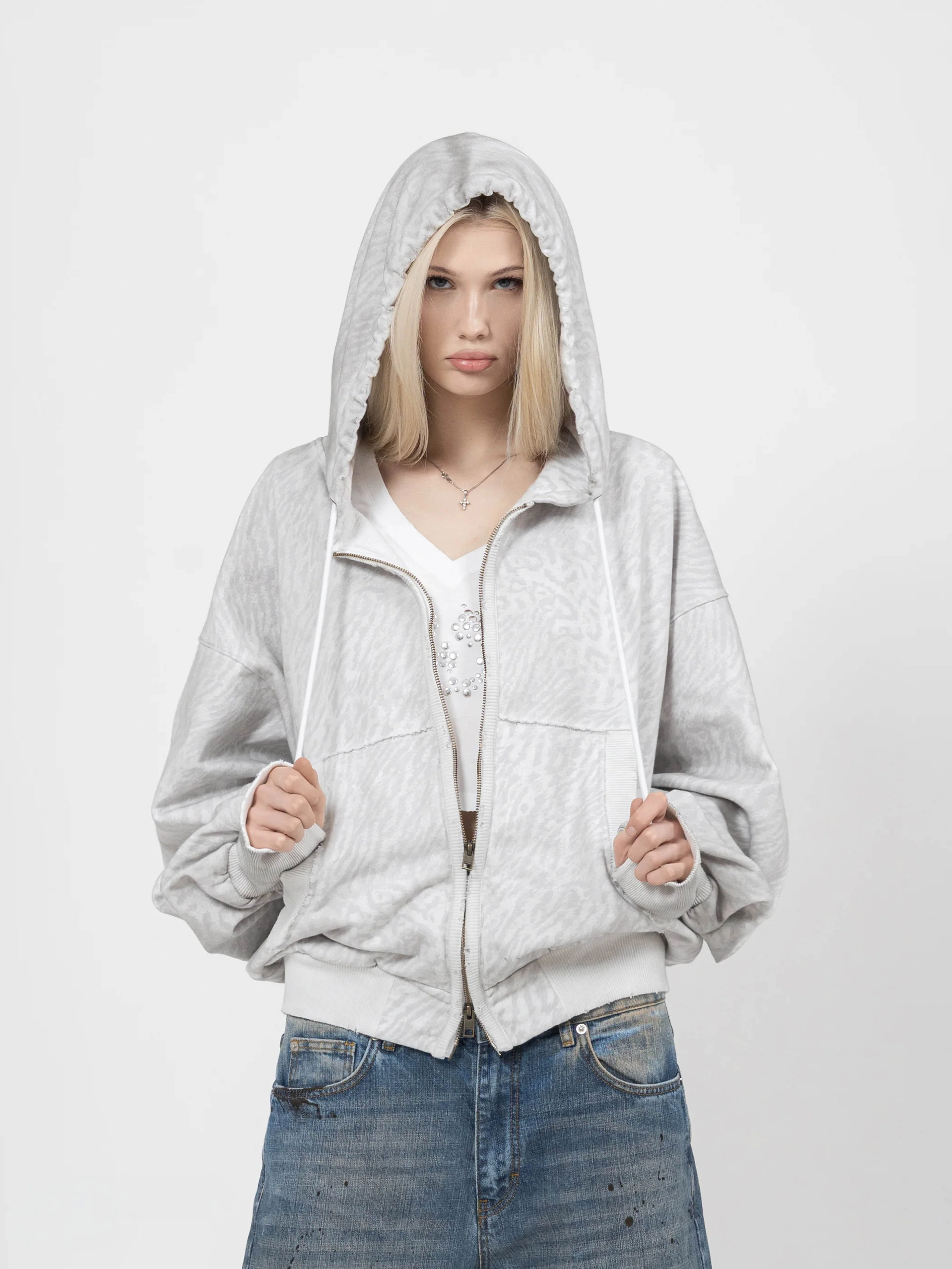 2010 ZIP HOODIE - WHITE LEOPARD - Image 2