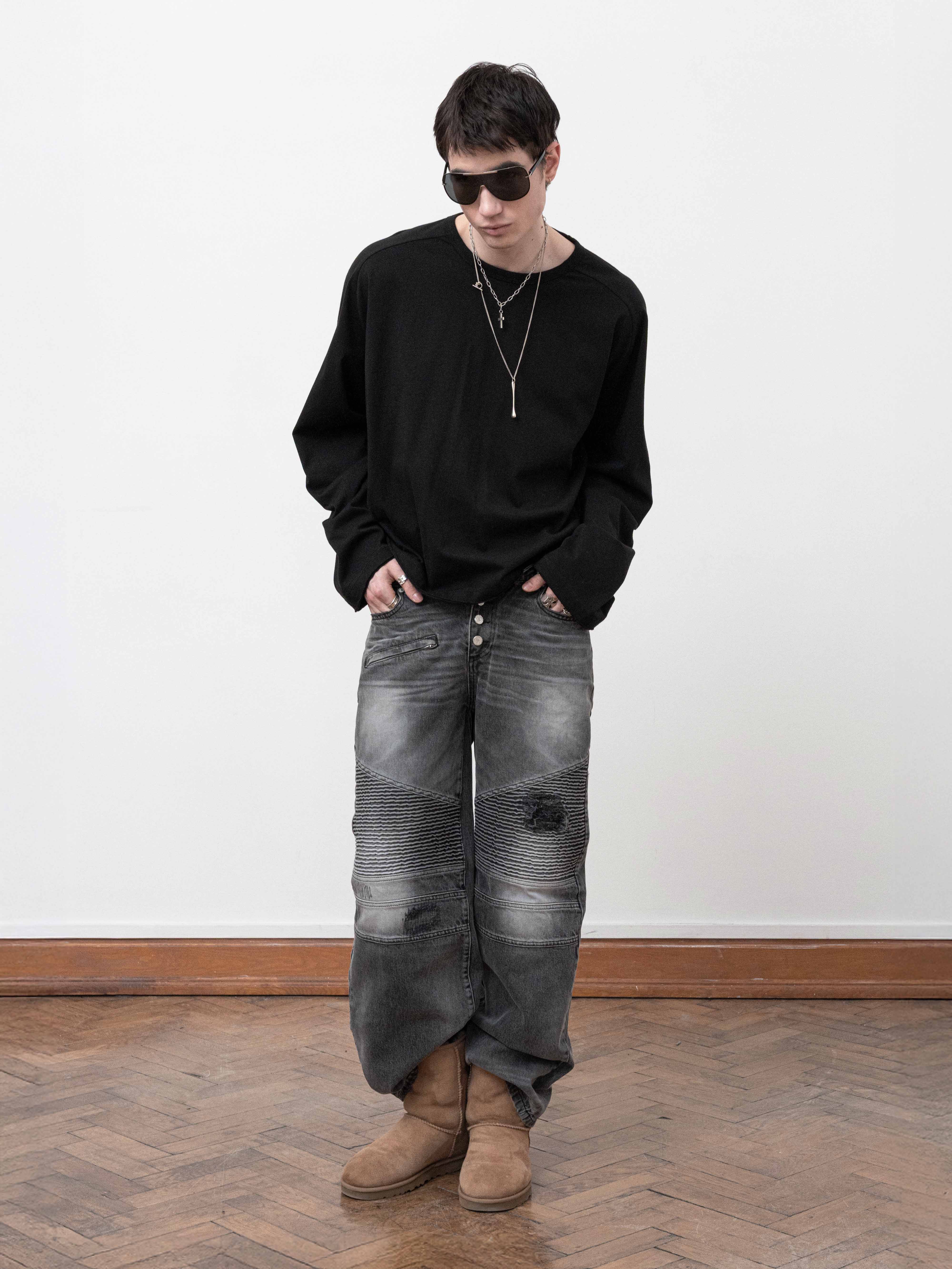 BAGGY LONGSLEEVE - BLACK - Image 3