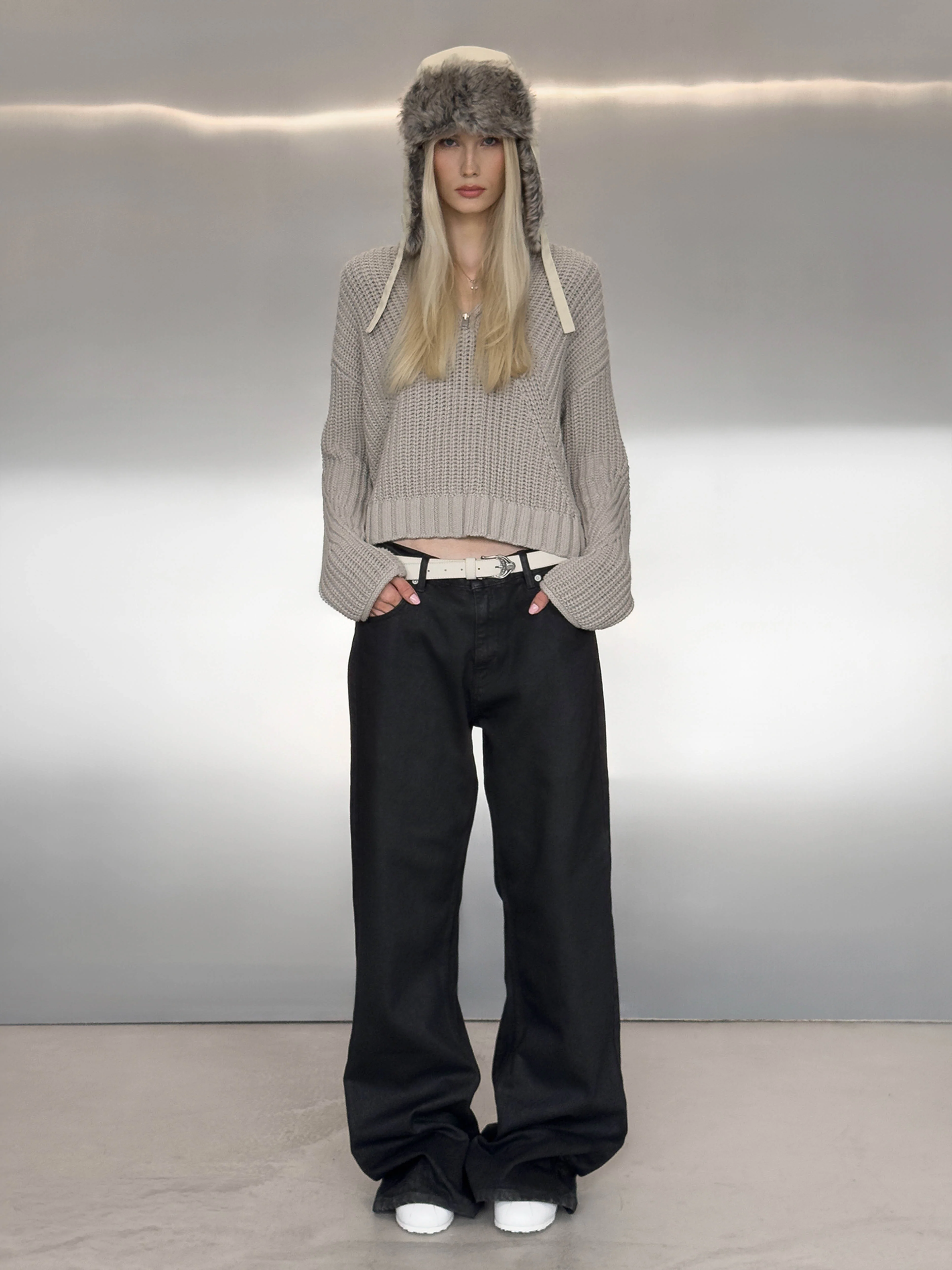 BOOTCUT JEANS - WAXED BLACK - Image 3
