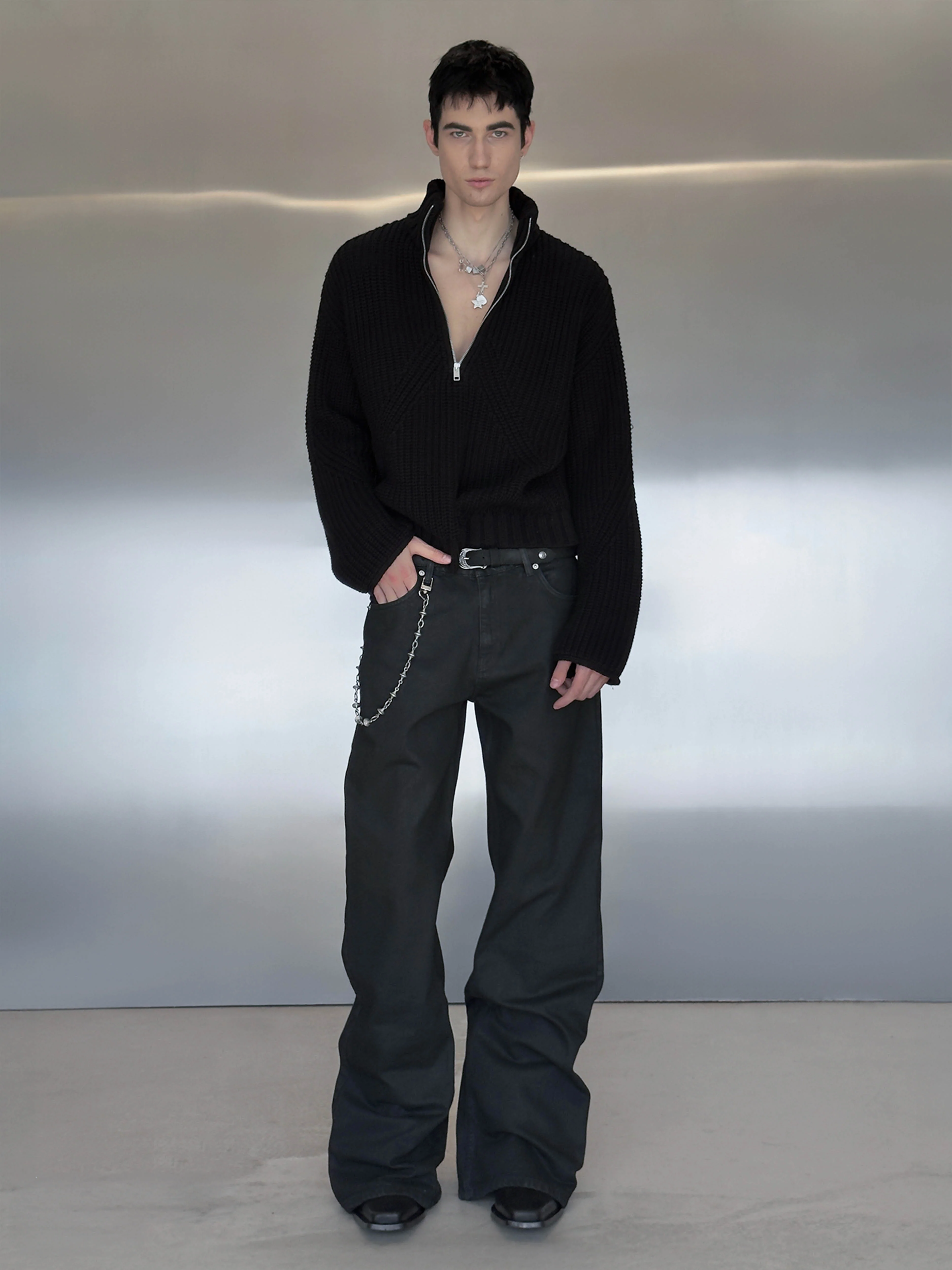 BOOTCUT JEANS - WAXED BLACK - Image 4