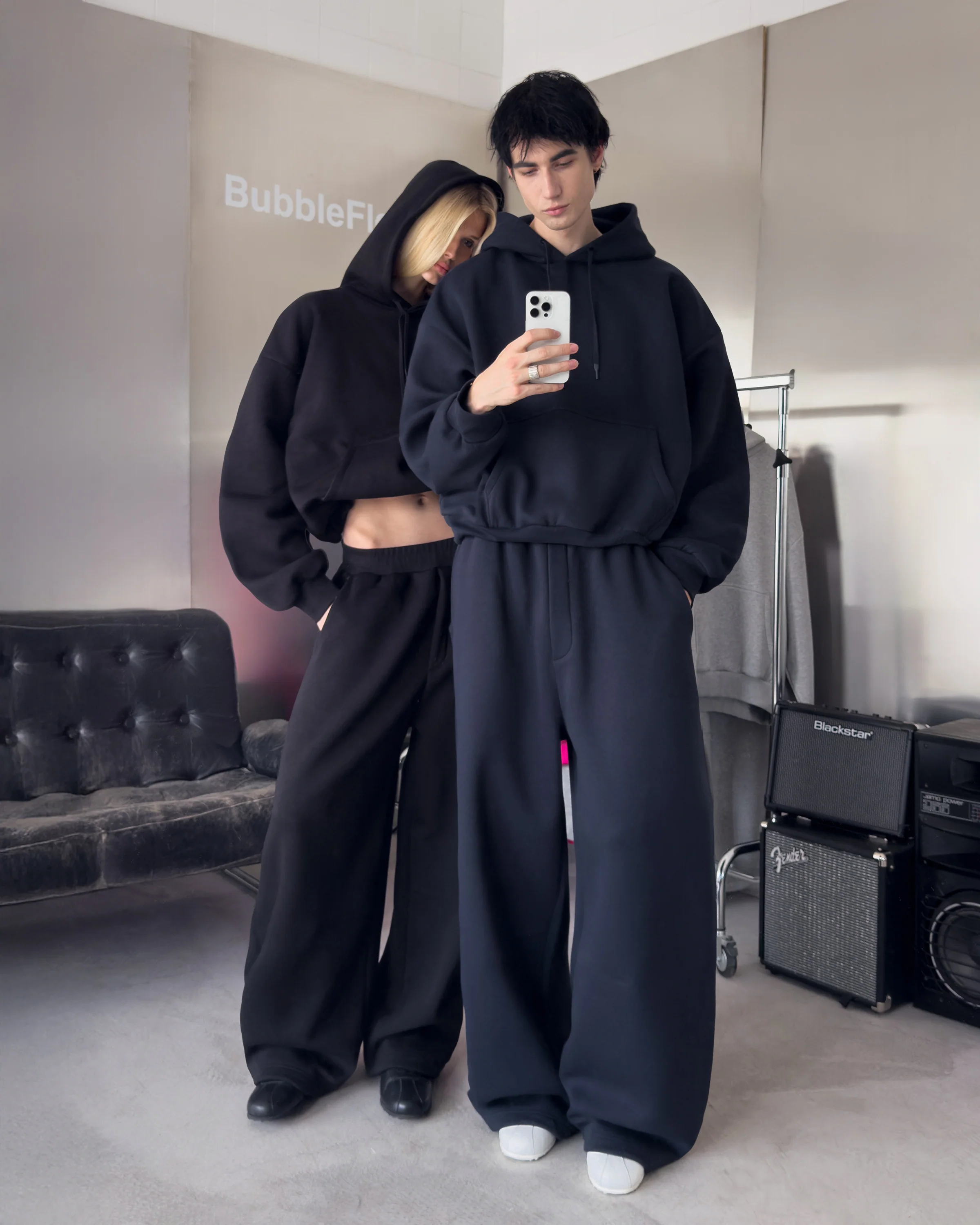 BUBBLE HOODIE - BLACK - Image 8