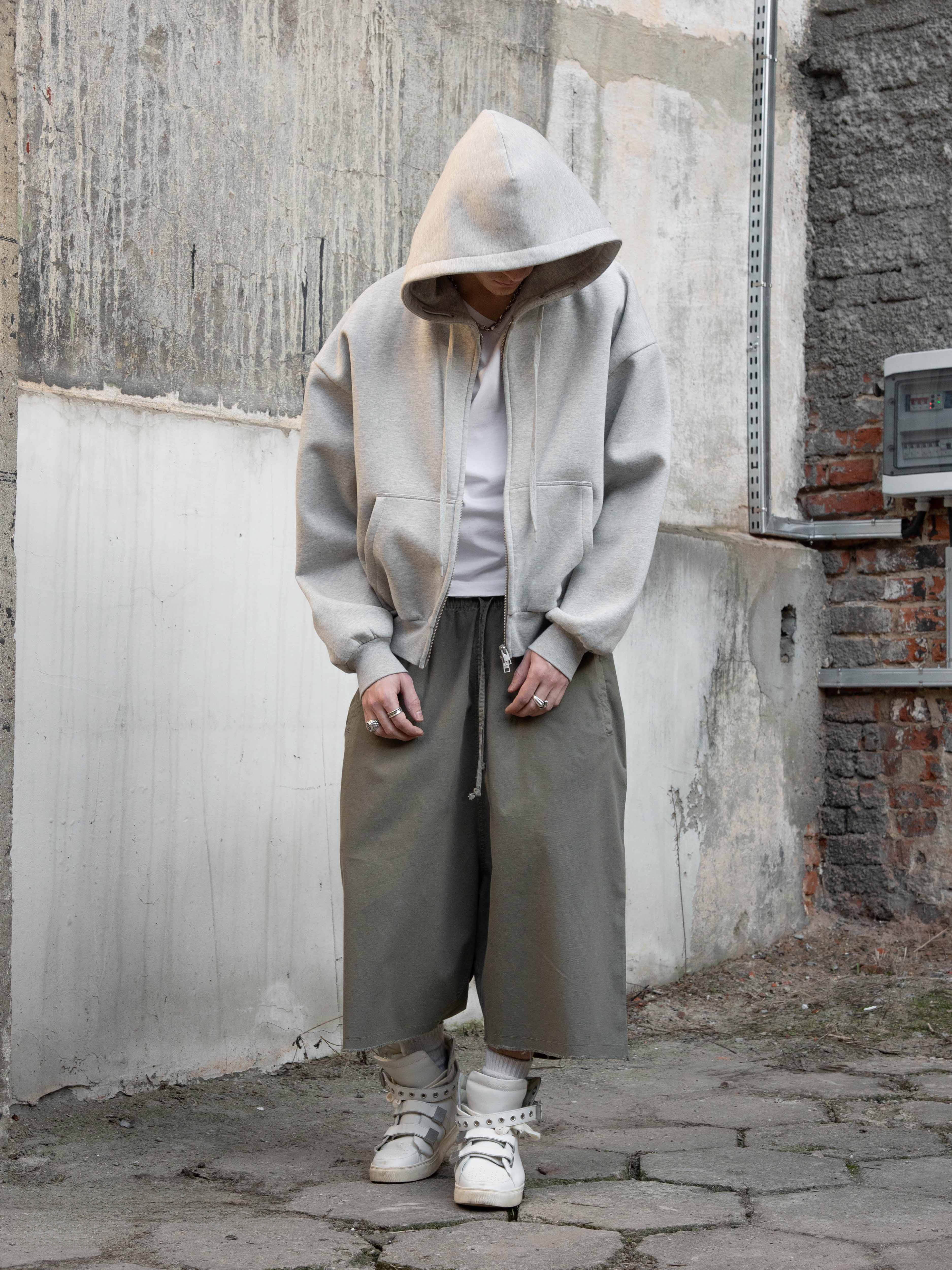 BUBBLE ZIP HOODIE - GRAY - Image 3