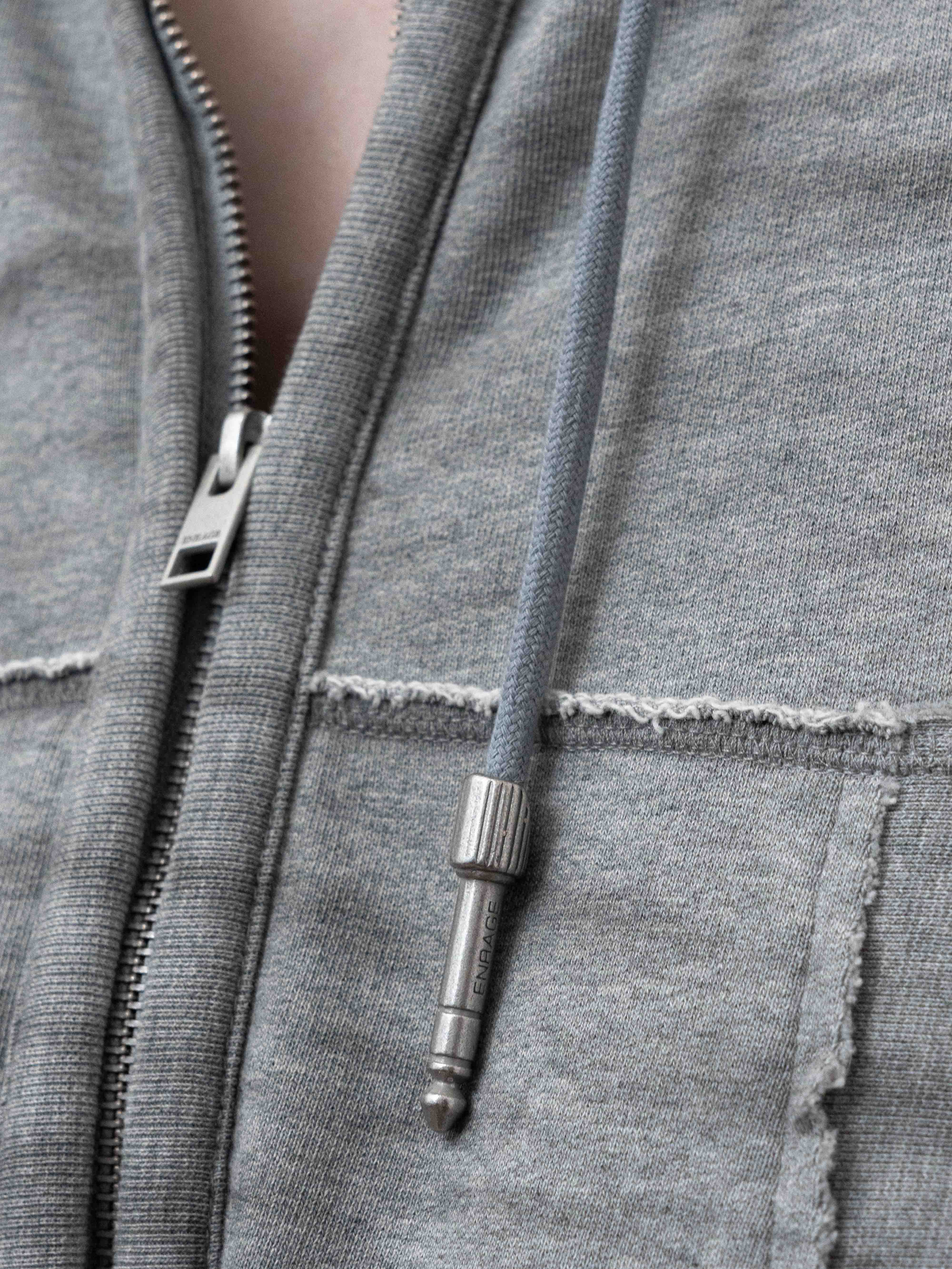 DIRTY SPRAY ZIP HOODIE - GRAY - Image 5