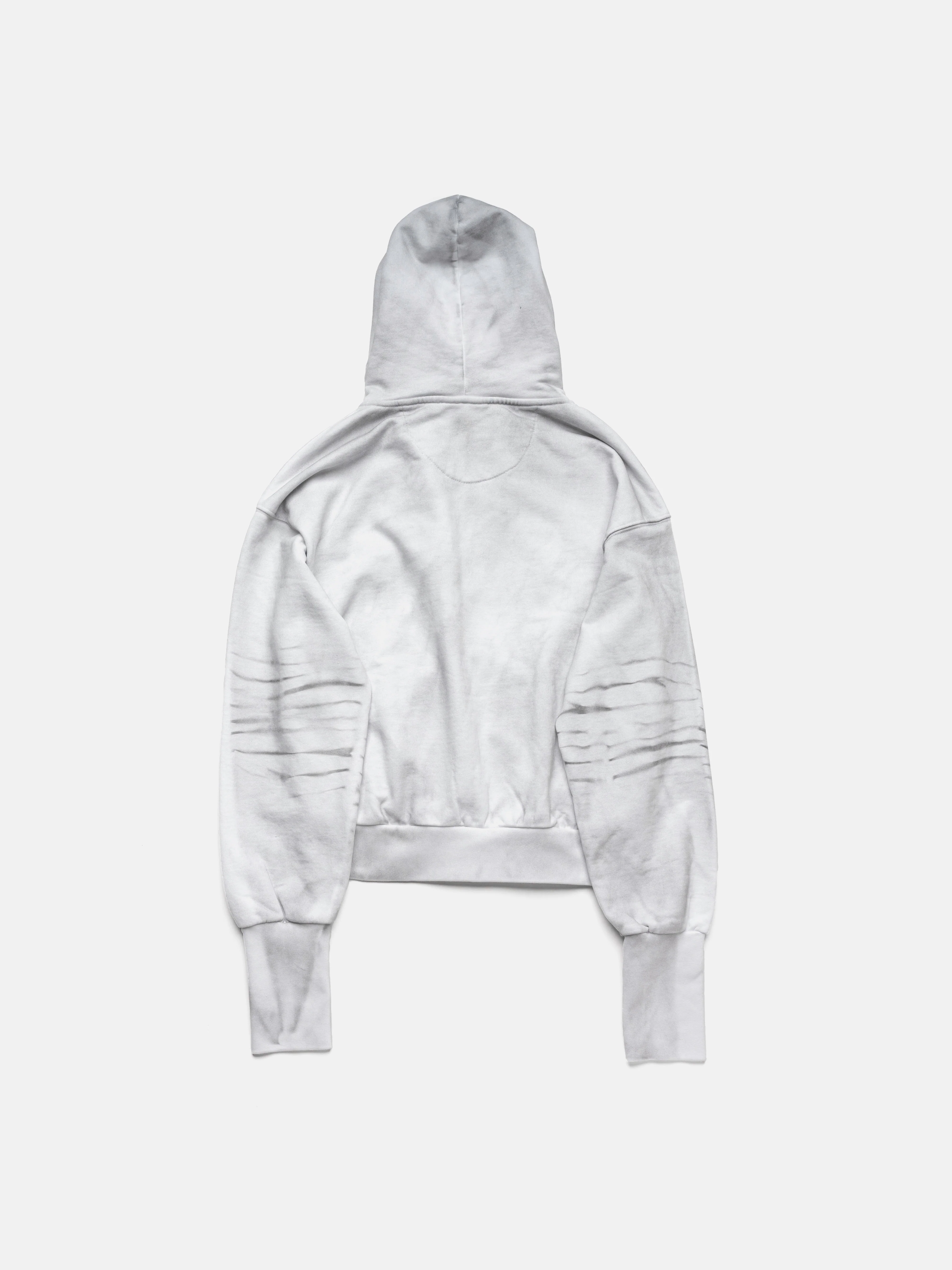 DIRTY SPRAY ZIP HOODIE - WHITE - Image 7