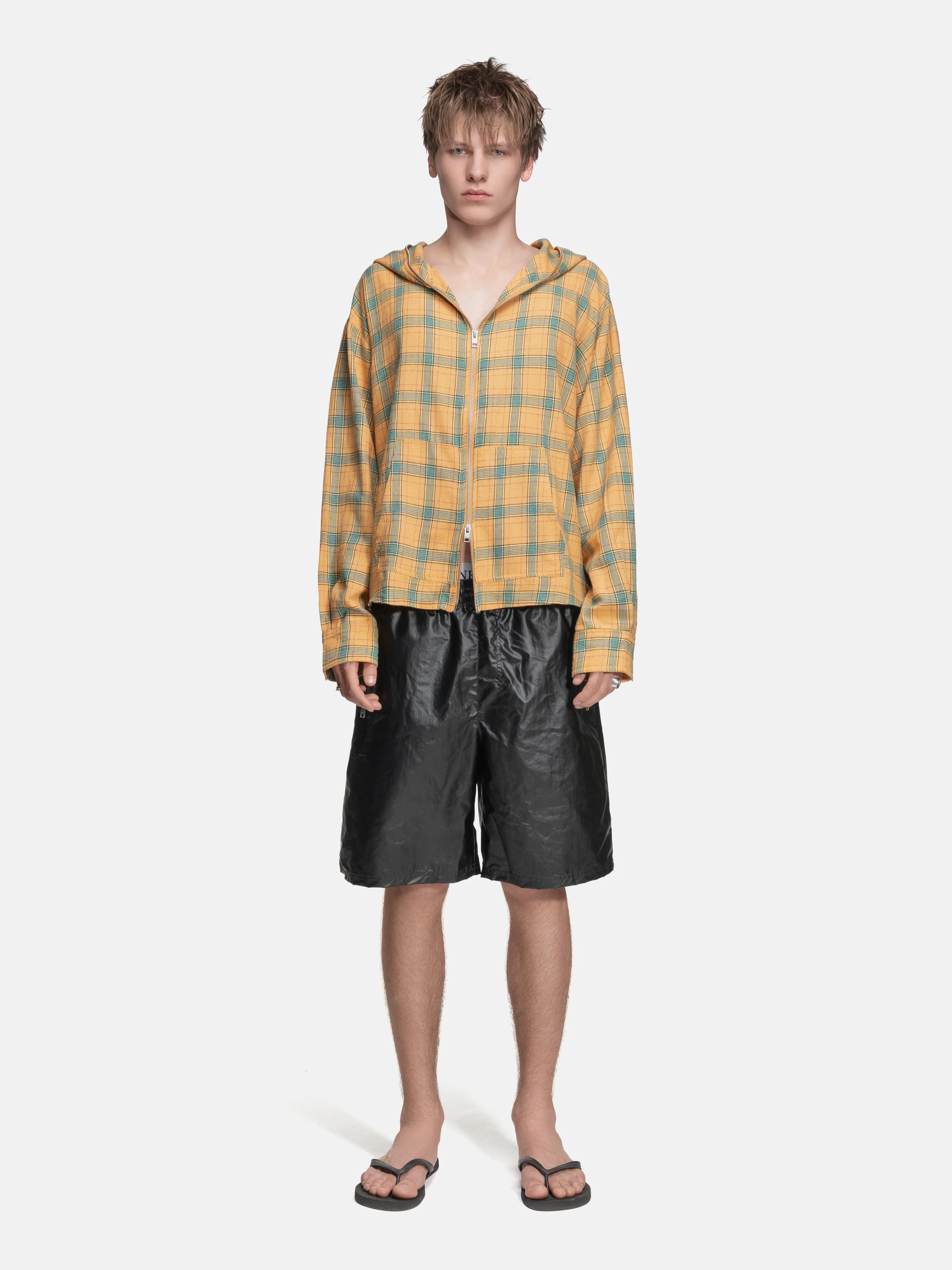 FLANNEL HOODIE - YELLOW - Image 2
