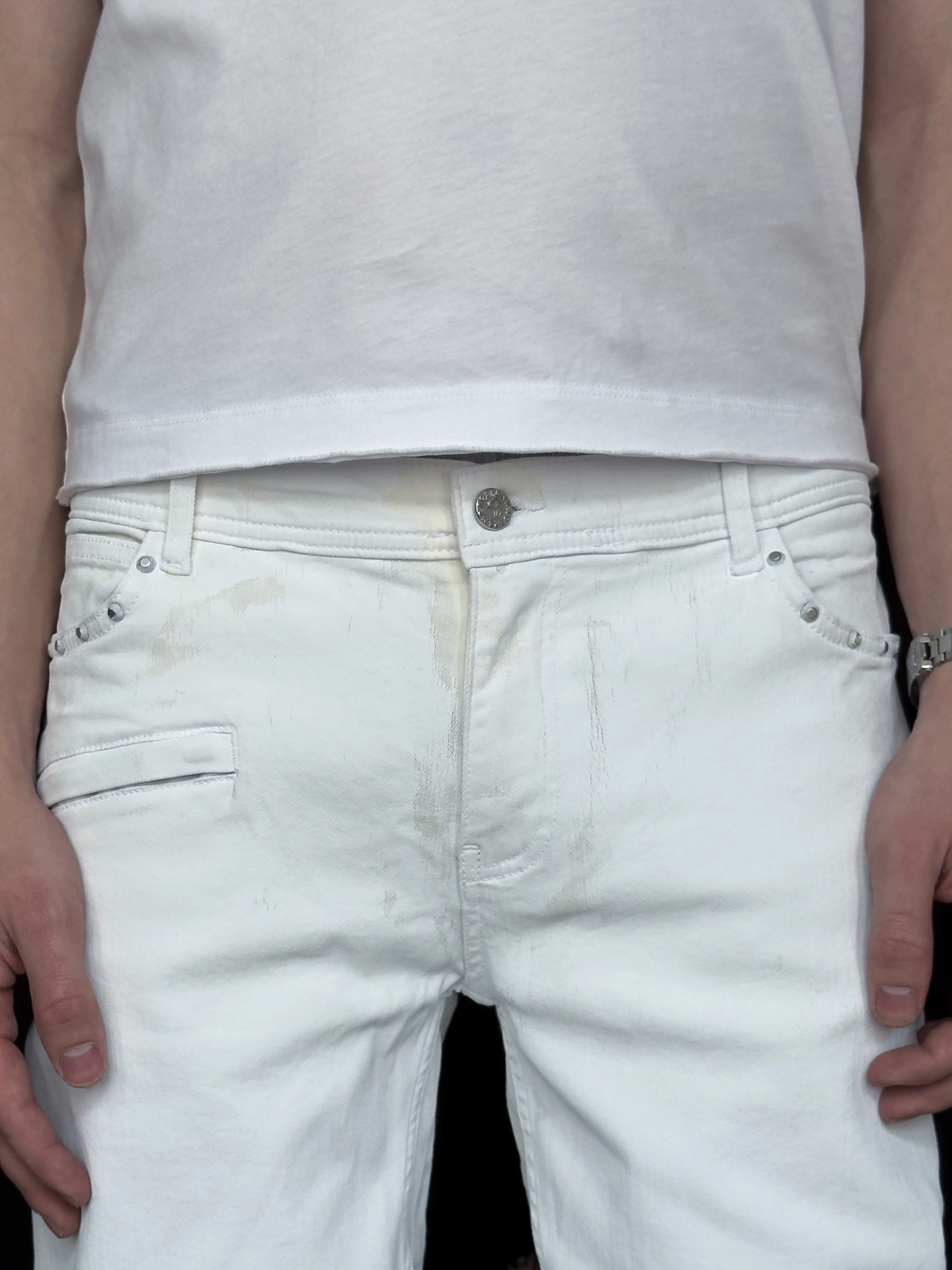 FLARED JEANS - WHITE PAINT - Image 4