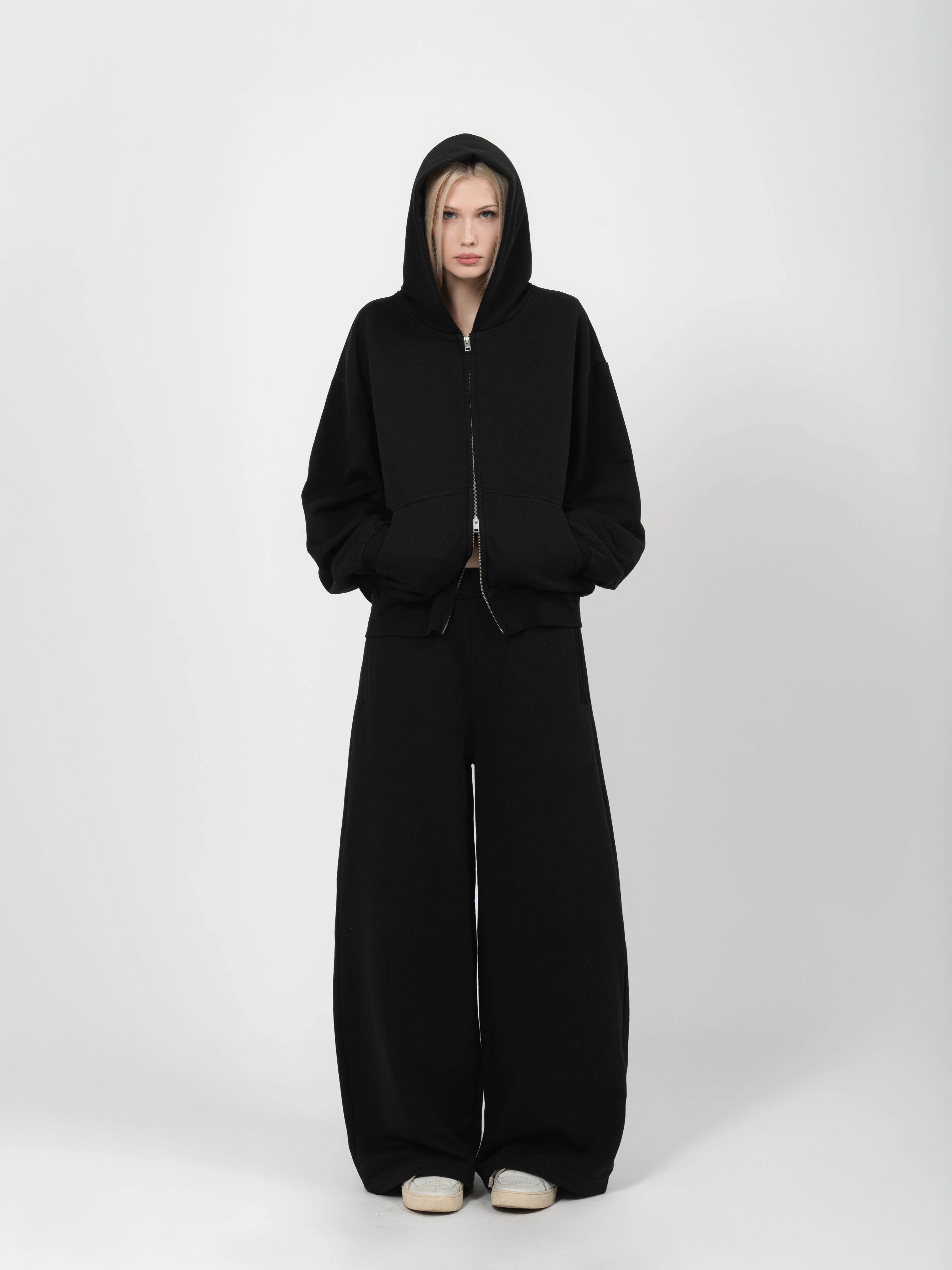 BLANC ZIP HOODIE - BLACK - Image 2