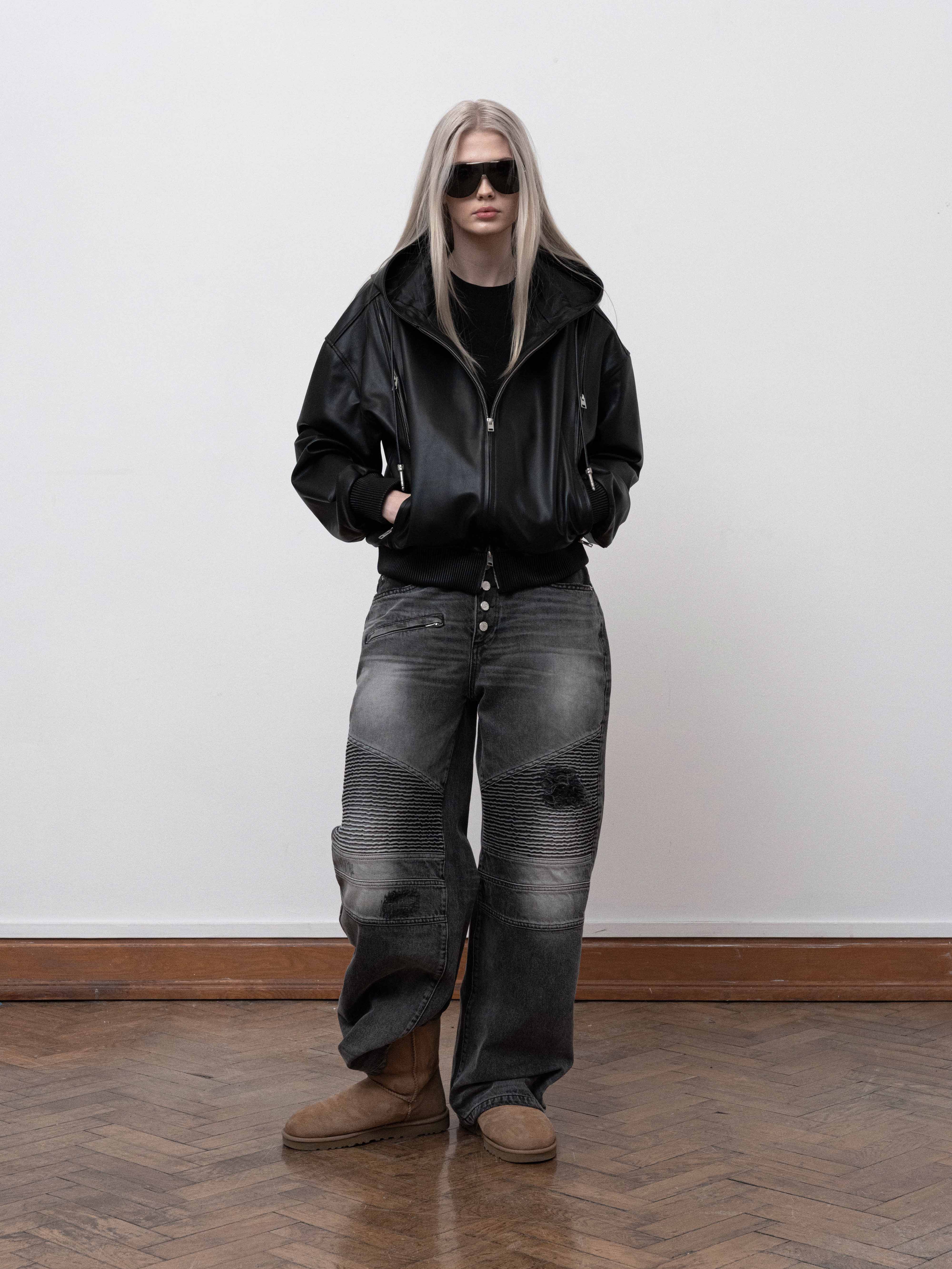 AUDIO LEATHER JACKET - BLACK - Image 3