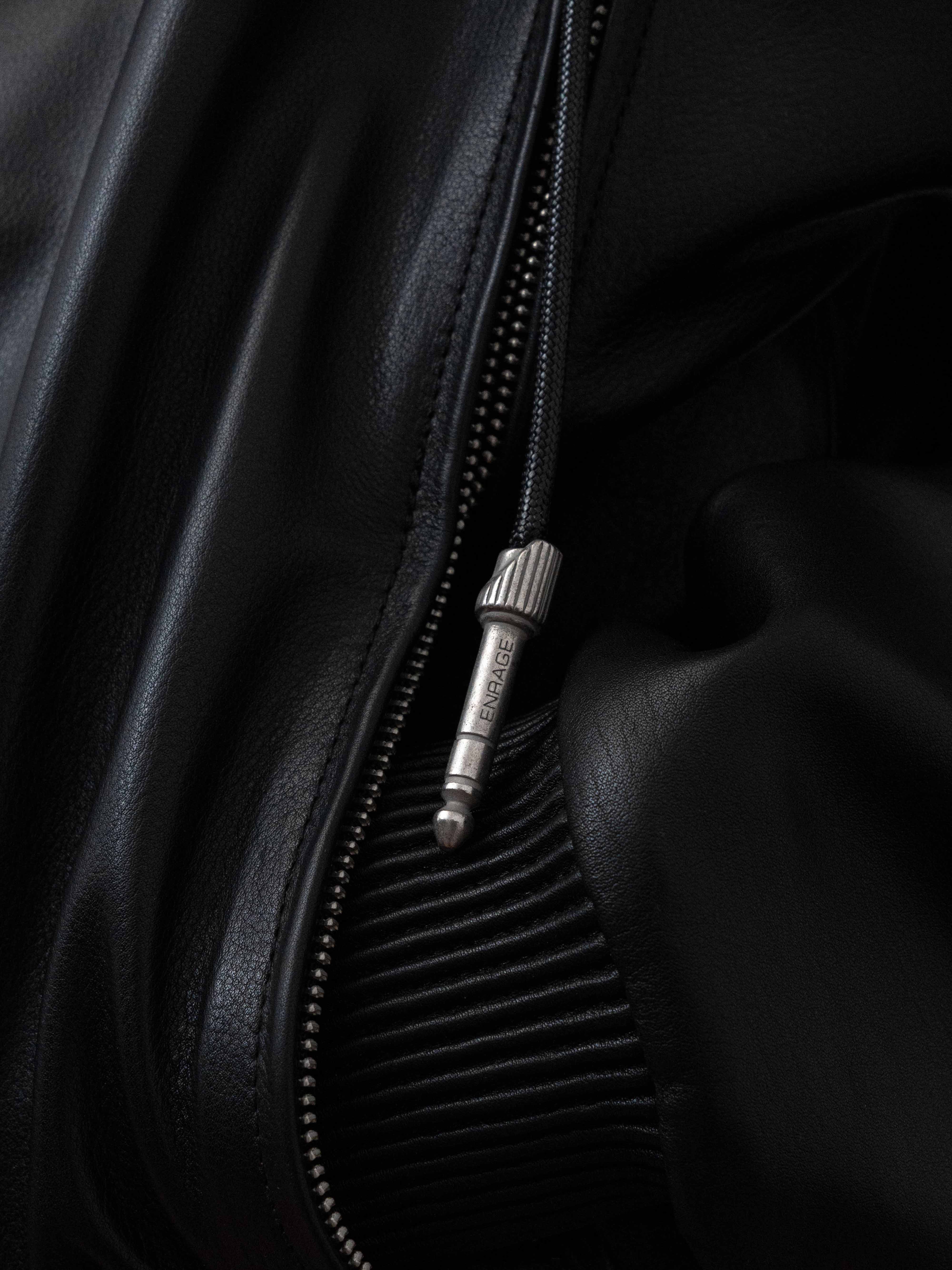 AUDIO LEATHER JACKET - BLACK - Image 4