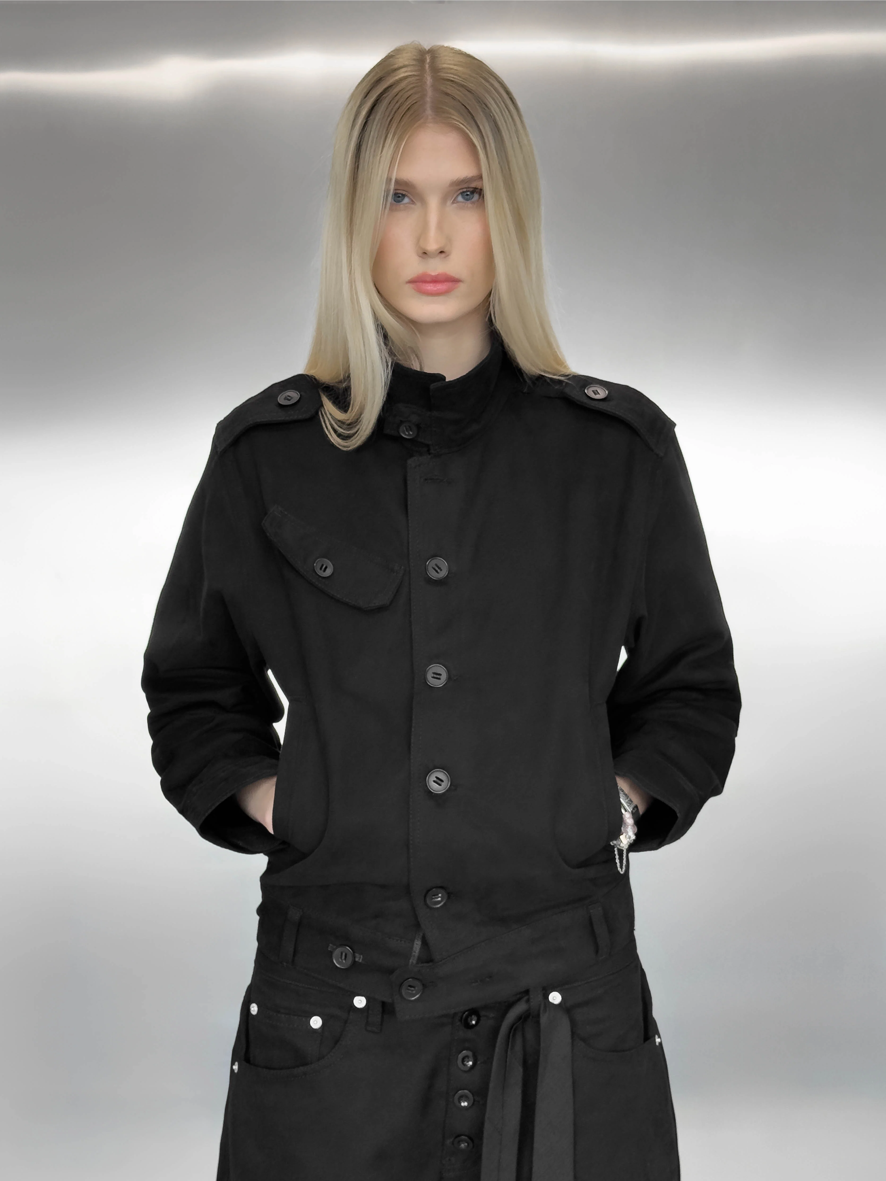 OFFICER JACKET - BLACK CANVAS - Image 3