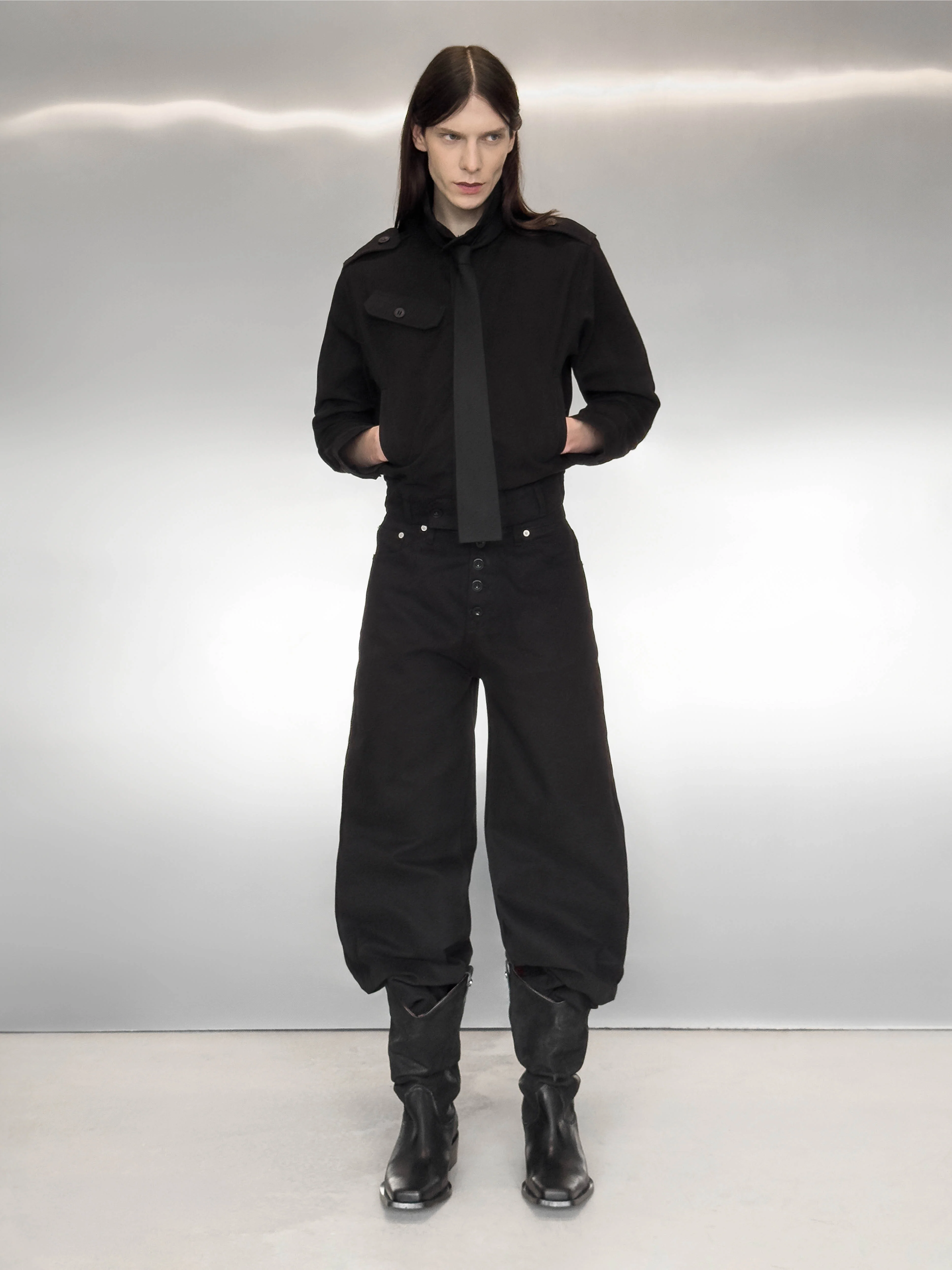 OFFICER JACKET - BLACK CANVAS - Image 4
