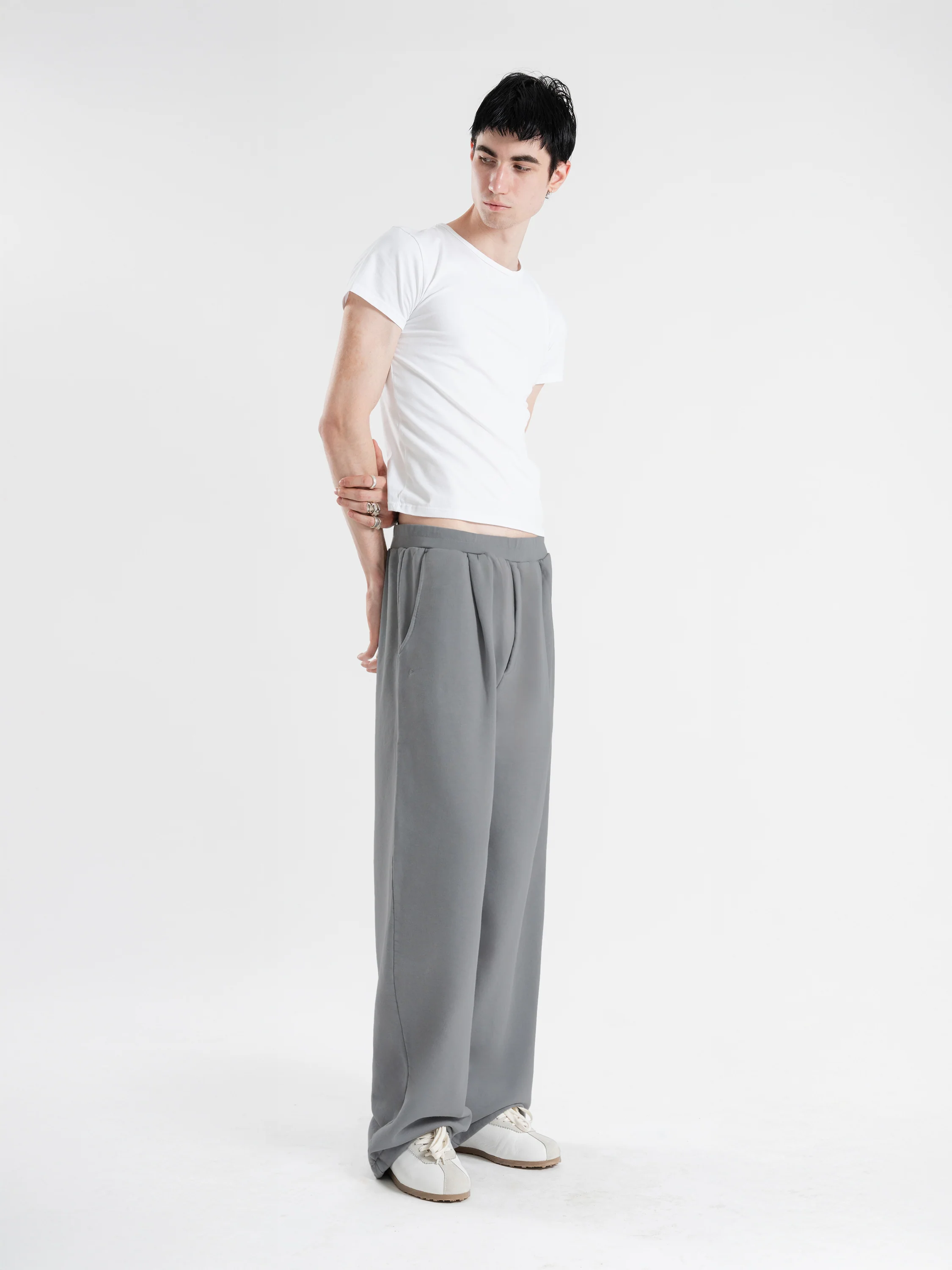 PLEATED SWEATPANTS - GRAY - Image 3