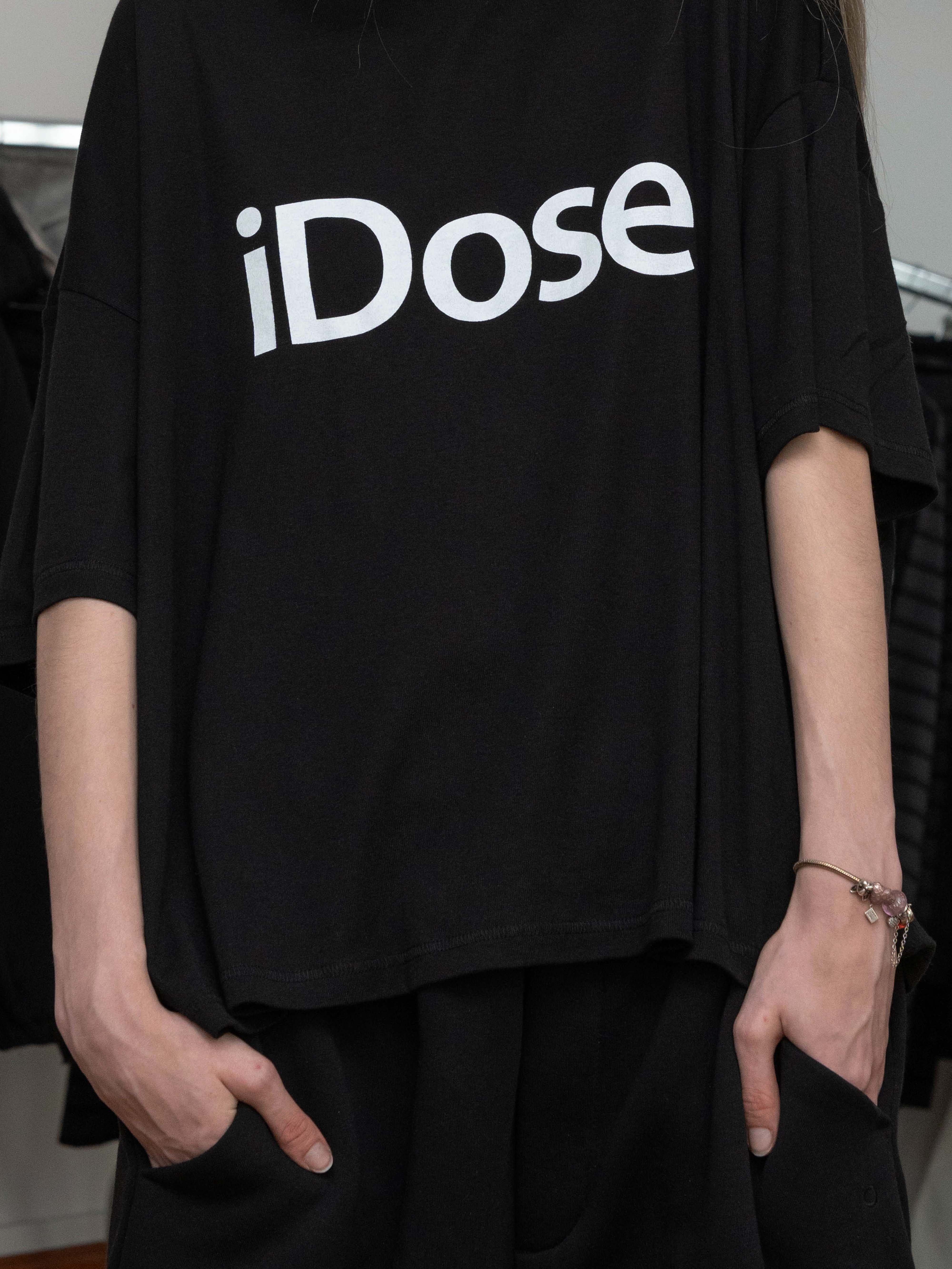 RIB BAGGY TEE iDOSE - BLACK - Image 3