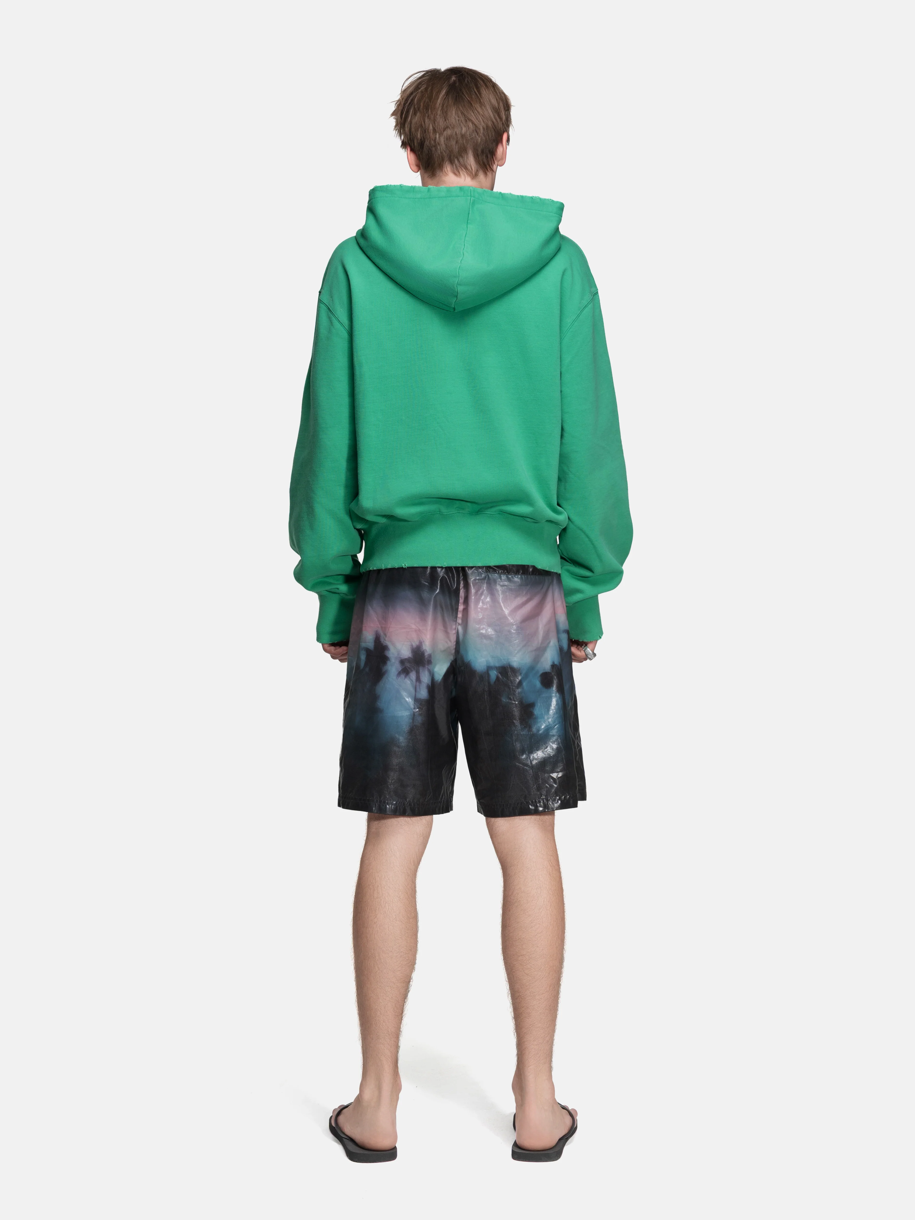 RIPPED COLLAR HOODIE - GREEN KEEP CALM - Image 4