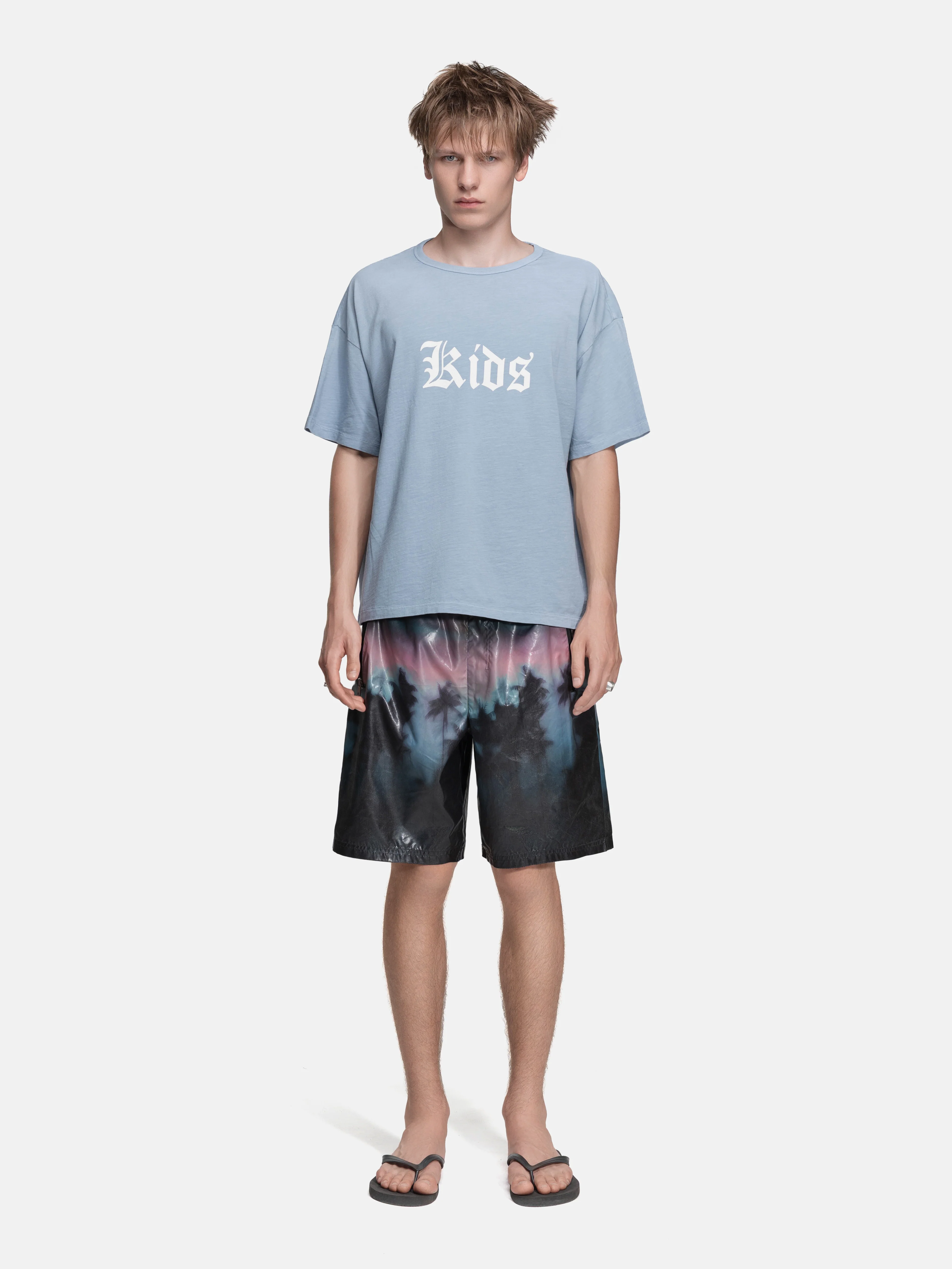 SINGLE STITCH TEE - KIDS DUSTY BLUE - Image 2