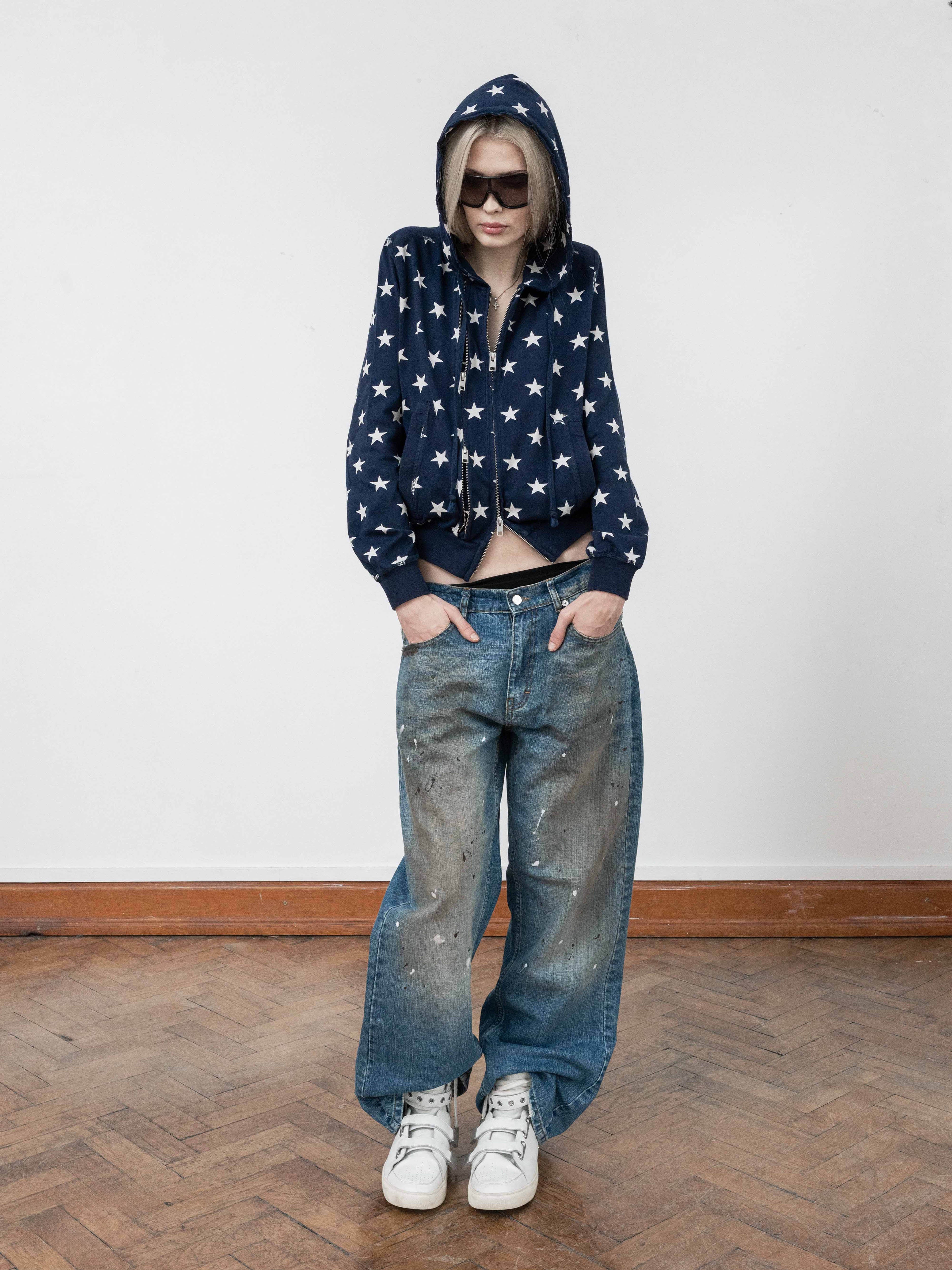 SLIM ZIP HOODIE - STARS - Image 2
