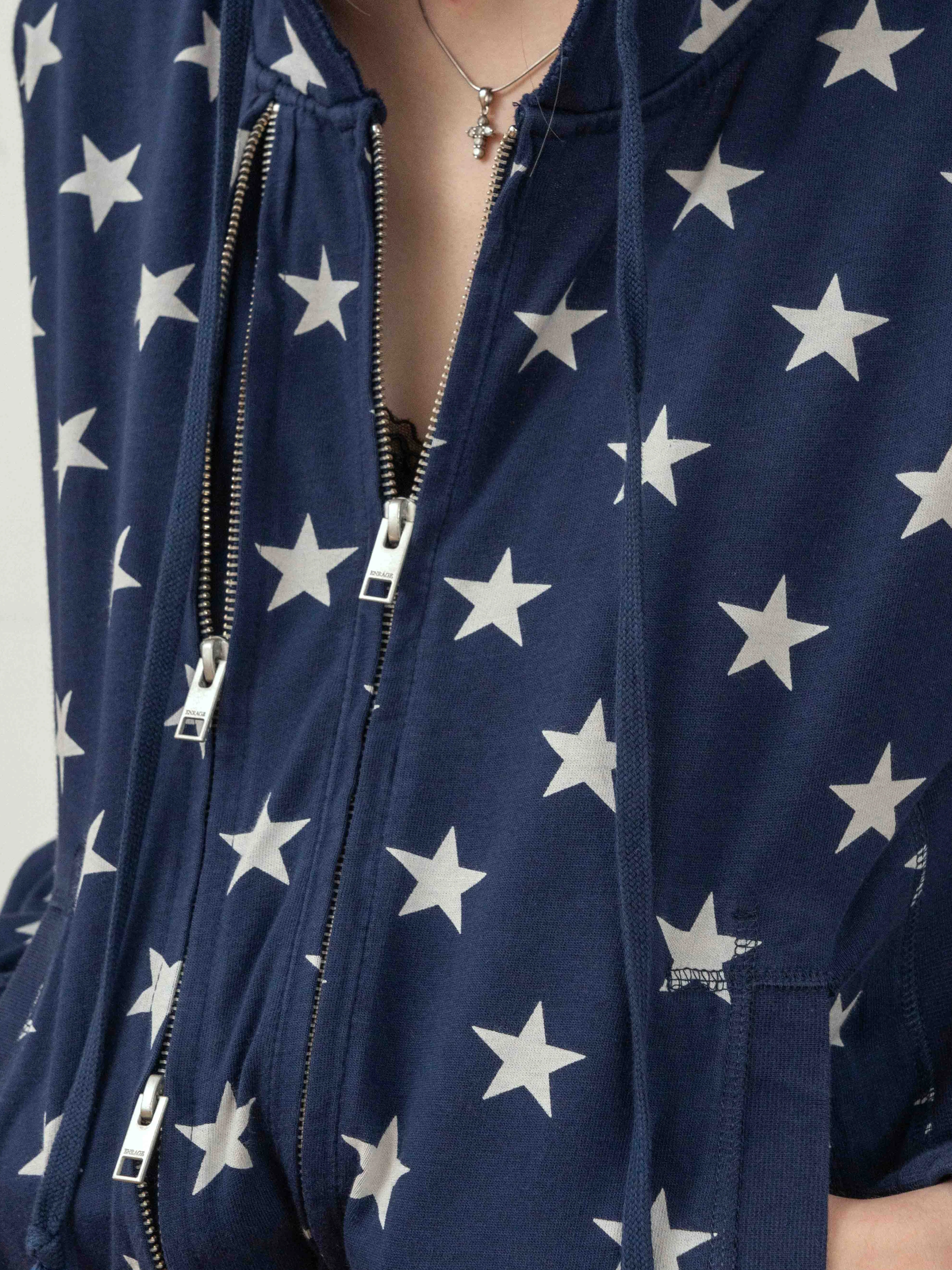 SLIM ZIP HOODIE - STARS - Image 4