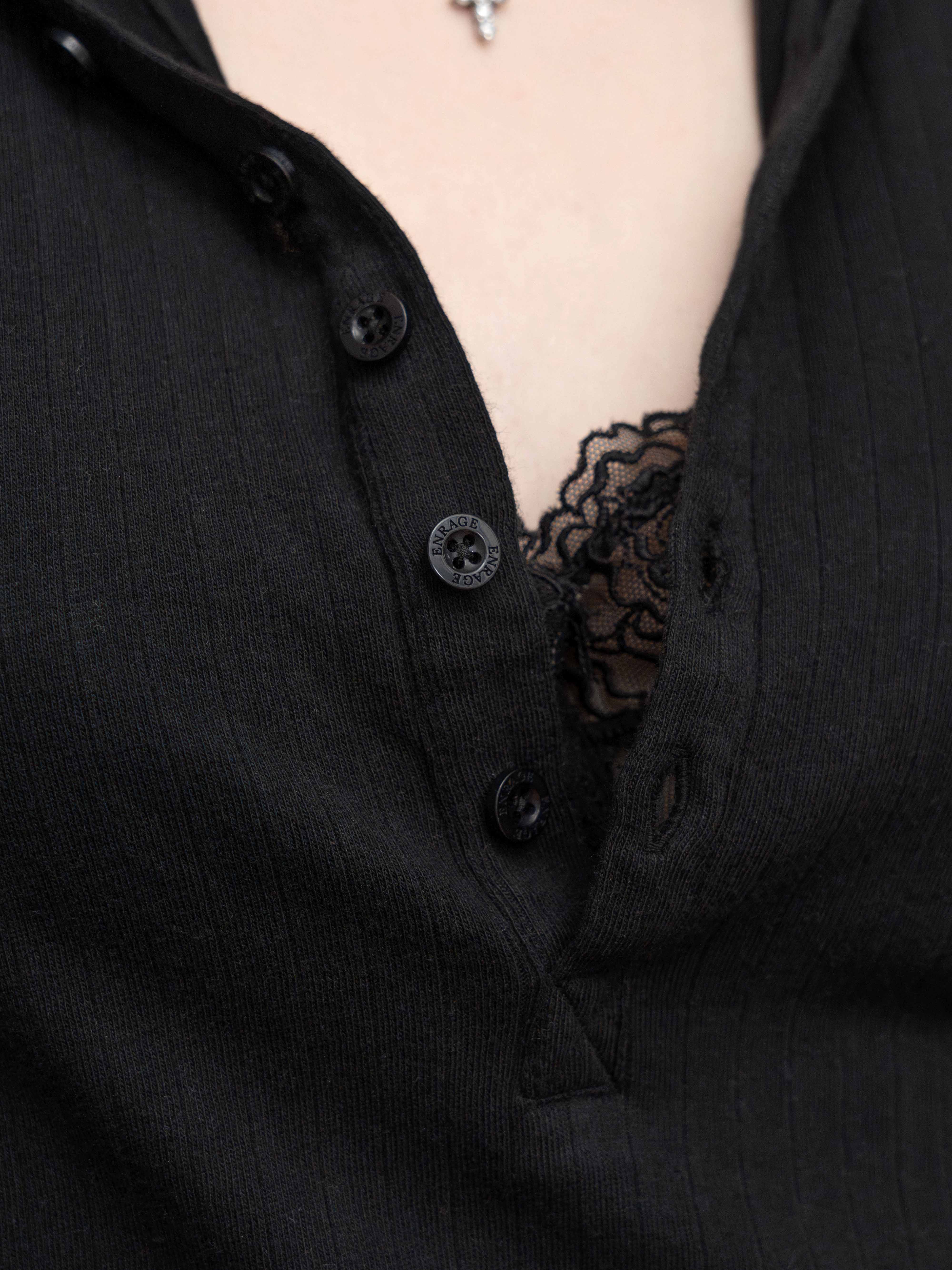 HENLEY LONGSLEEVE - BLACK - Image 5