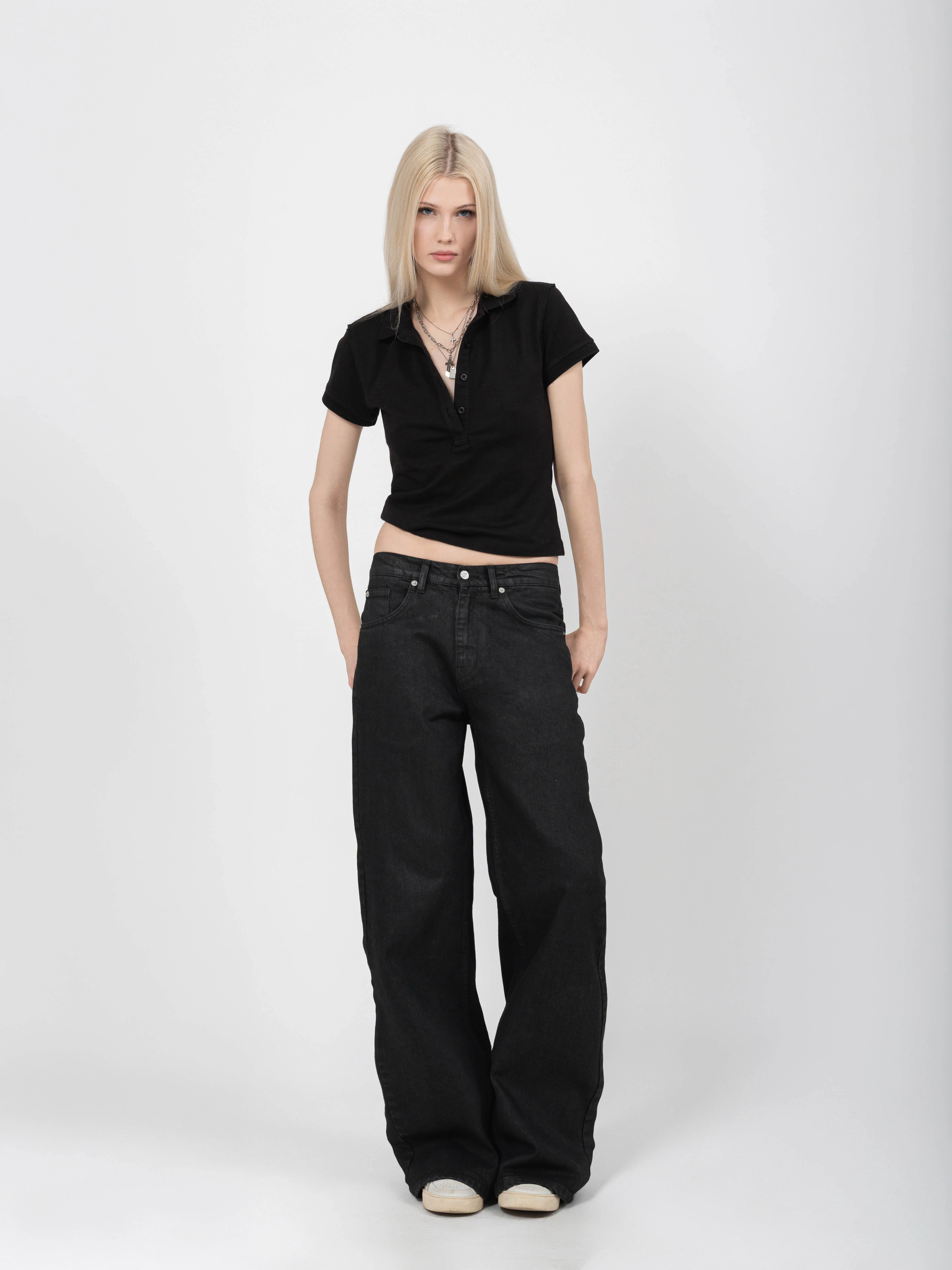 WMN POLO SHIRT 7 - BLACK - Image 2