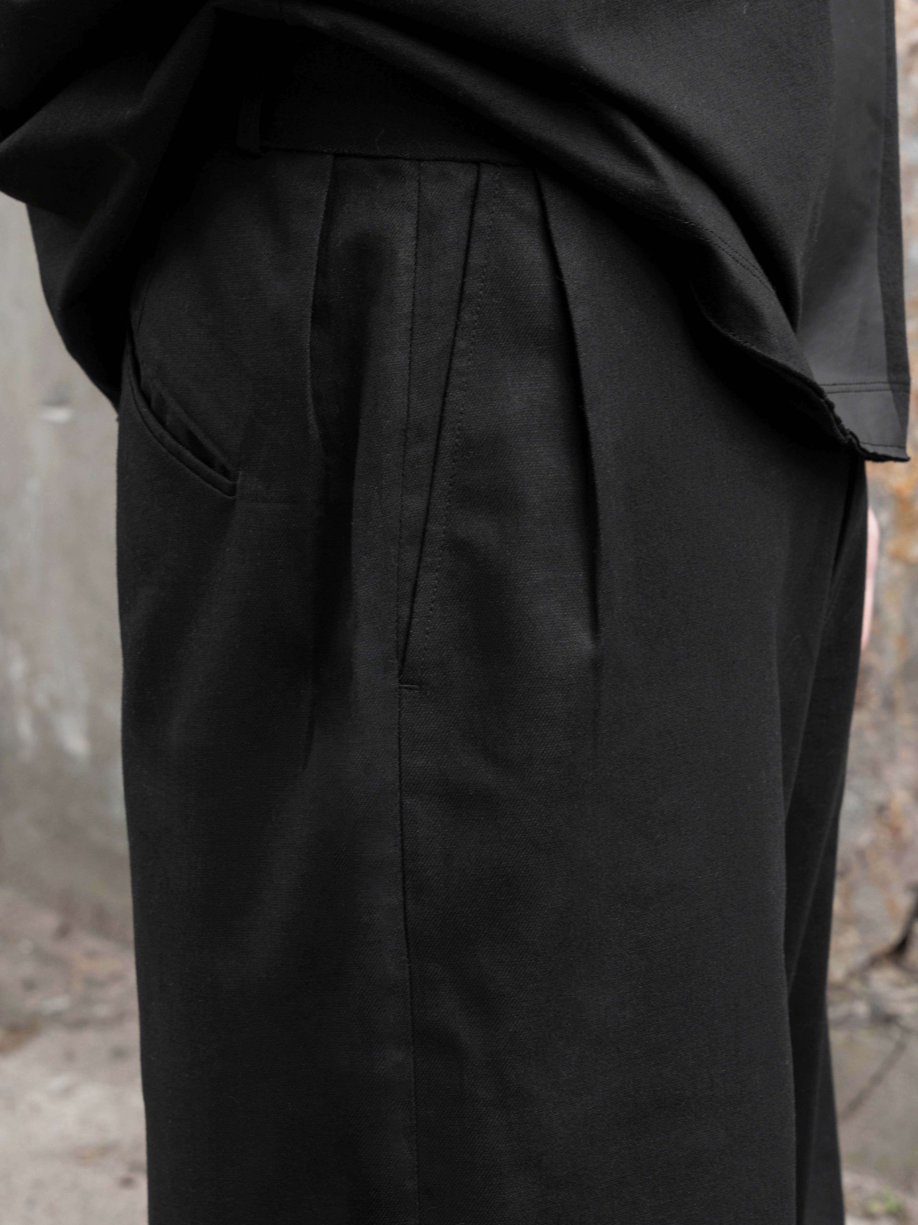 WORN CAPRI PANTS - BLACK - Image 3